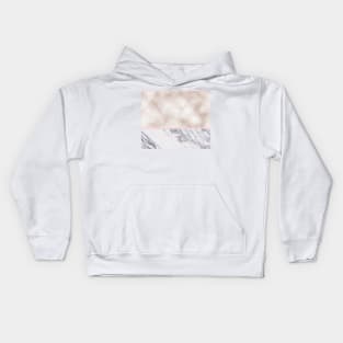 Pearl rose gold with marble Kids Hoodie